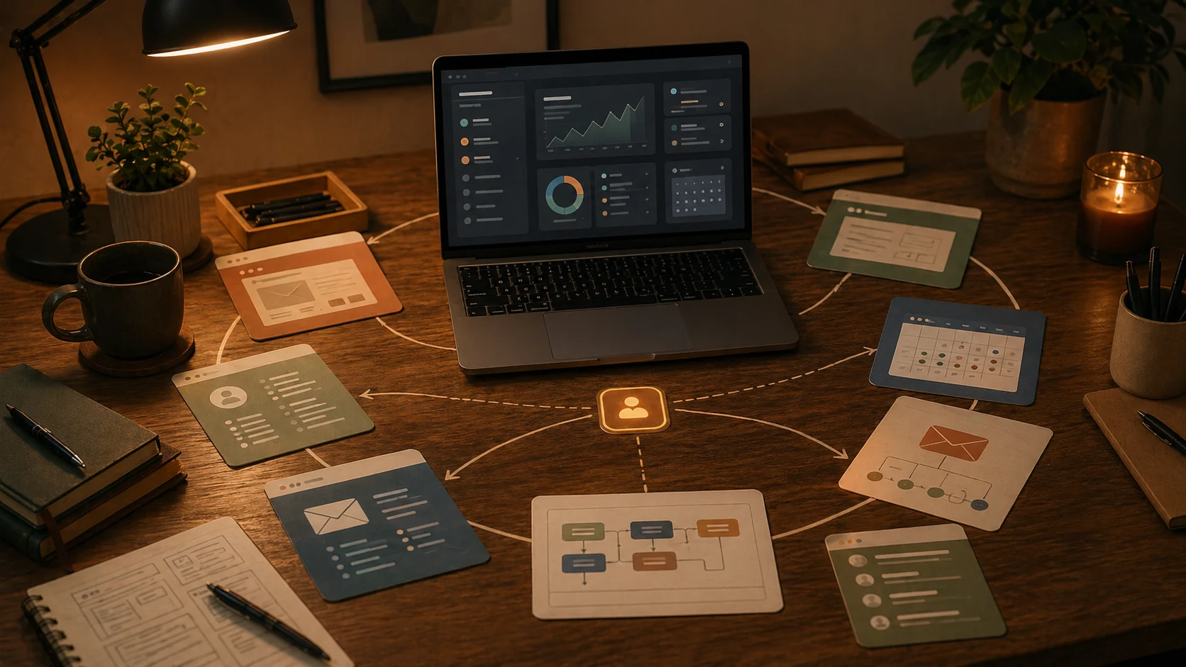 Connected website and automation planning system